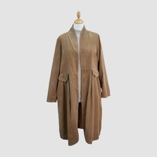 Lagenlook Fine corduroy 3/4 length jacket with mandarin collar