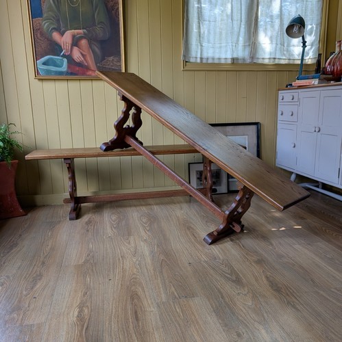 Pair solid oak vintage - of,