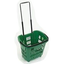New Plastic Shopping Basket With Wheels And Telescopic Handle - 34L. 3 Colours