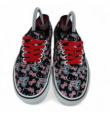 Vans Hello Kitty Authentic Sneakers EUC Womens 9/Mens 7.5 Black & Red    (S664)