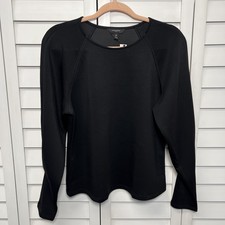 Banana Republic Soft Touch Scuba Raglan Sleeve Top Size Medium Black NWT