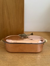 Swiss Spring Copper & Brass Oval Fish Kettle/Poacher 41.5cm long