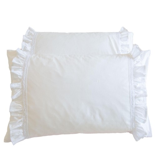 White cotton pillowcases - cotton,