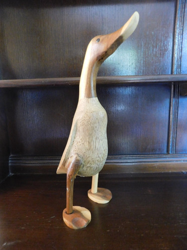 Wooden duck hand carved rustic - duck,