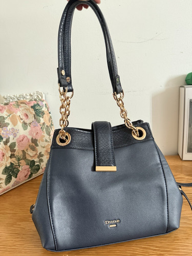 Dune navy blue faux leather - navy,