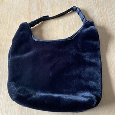 Marks And Spence Faux Fur Style Slouch Bag Black
