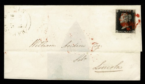 Penny black stamps - black, cover