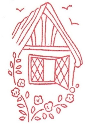 Vintage embroidery transfer - vintage,