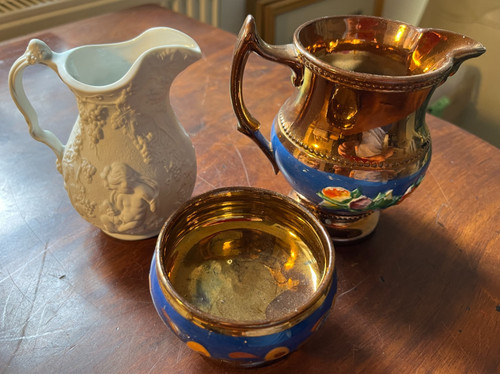 Lustre jug sugar ceramic - lustre,