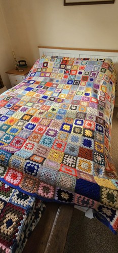 Vintage crochet quilt throw - crochet,