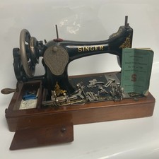 Vintage Singer 128k Hand Crank Sewing Machine with Accessories 1954 