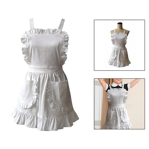 White ruffles maid apron - ruffles,