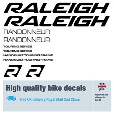 Raleigh RANDONNEUR bike decals with free bike protection (26 pack) - 25 colours
