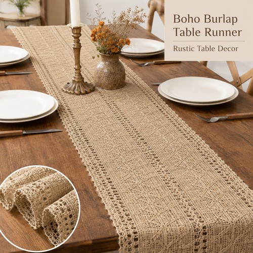 Boho rustic burlap - rustic, table