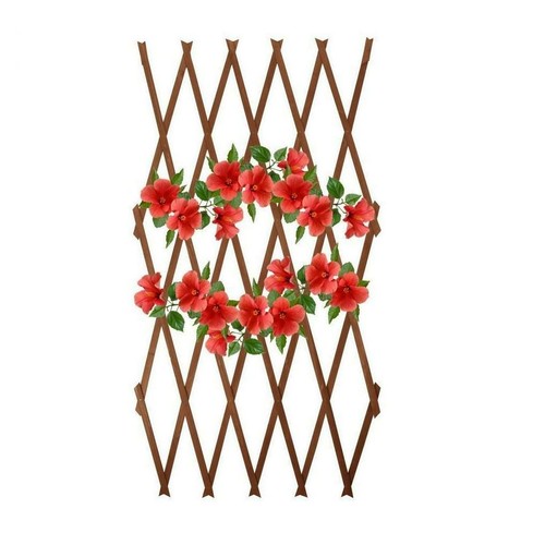 Brown expanding wooden trellis - wooden,