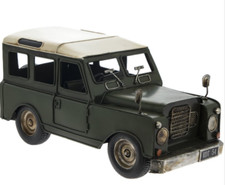 Metal Tin Green Jeep Car 4 x 4