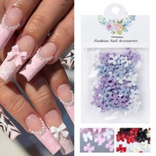 50PCS 3D Bow Nail Cute Art Decorations Accessories Bow Nail Charms MULTICOLOUR