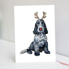 Blue Roan Cocker Spaniel Christmas Card