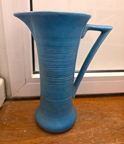 Blue ceramic jug made - ceramic,