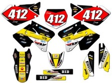 2001-2014 RM 125 RICOCHET Black Senge Graphics Kit Compatible with Suzuki