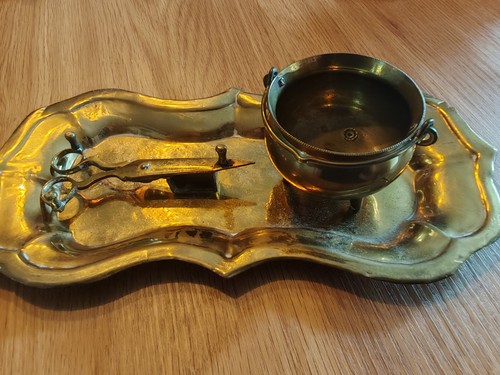 Antique brass candle snuffer - brass,