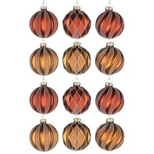8cm glass baubles christmas - glass,
