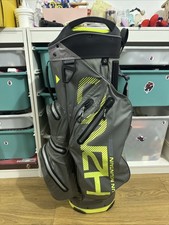 2021 Sun Mountain H2NO Golf Cart Bag, Grey/Lime, 14-Way, Rainhood, Strap, VGC