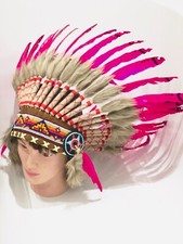 Indian Feather Pink Headdress