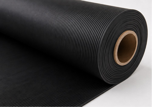 Fine ribbed rubber matting - rubber,