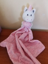 Dunnes Stores Baby Comforter Blanket Pink Unicorn Plush Soft Newborn Gift