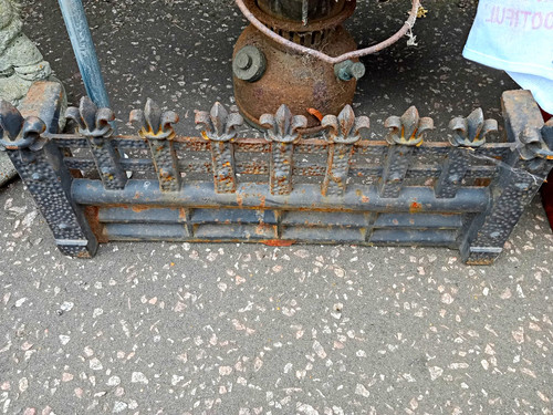 Cast iron fireplace grate - iron,