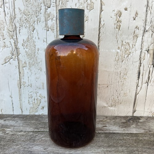 Vintage brown glass chemists - brown,