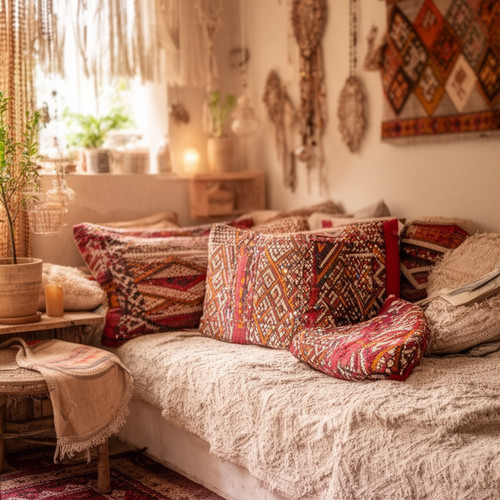 Vintage moroccan kilim cushion - vintage,