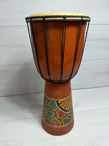 Hand carved wooden - hand, drum