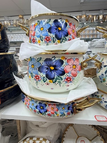 Enamel pcs cookware pot set - 3,