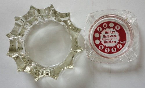 Vtg glass ashtray wal lex - glass, wal-lex
