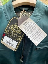 NEW WITH TAGS ROLAND SANDS LEATHER JACKET IN STEEL BLUE XXL