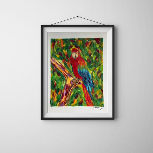 Abstract contemporary macaw - contemporary,