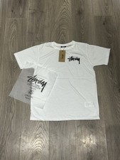 Stussy Men's White T-Shirt Size Medium