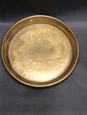 Vintage Brass Etched Lucky