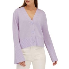 Dorothee Schumacher Modern Statements Lavender Wool Cashmere Cardigan Small $650