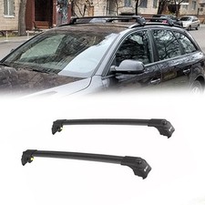 Audi A4 AVANT (B9) 2016-2023 Top Roof Rack Cross Bars Black Flush Rails Pair