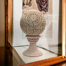 Soapstone Handicraft Ball Shape Candle Holder Lamp – 22 cm Tall Decorative Pcs