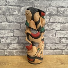 Vintage native american totem pole mask wall plaque