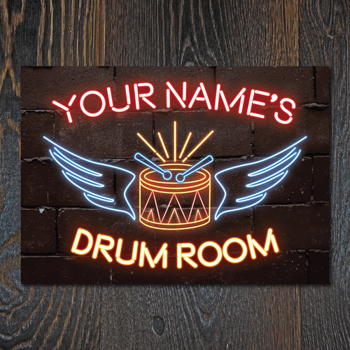 Personalised neon effect drum - neon,