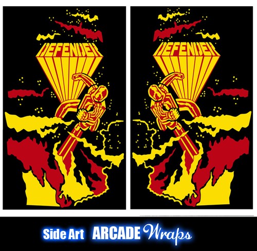 Defender arcade side artwork - arcade,
