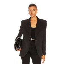 SMYTHE 90's Oversized Blazer Size Small Sand Washed Black Notched Lapel