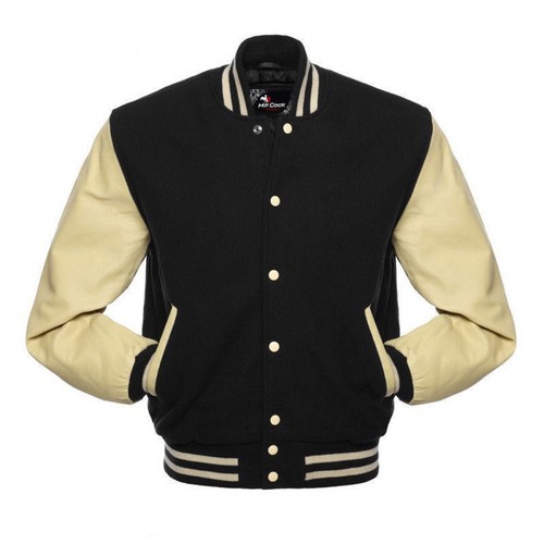 Black cream varsity wool - black,