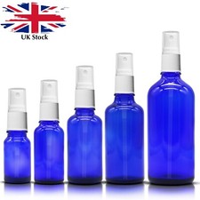 WHITE Atomiser on BLUE GLASS