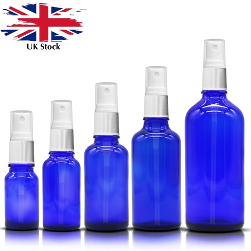 White atomiser blue glass - white,